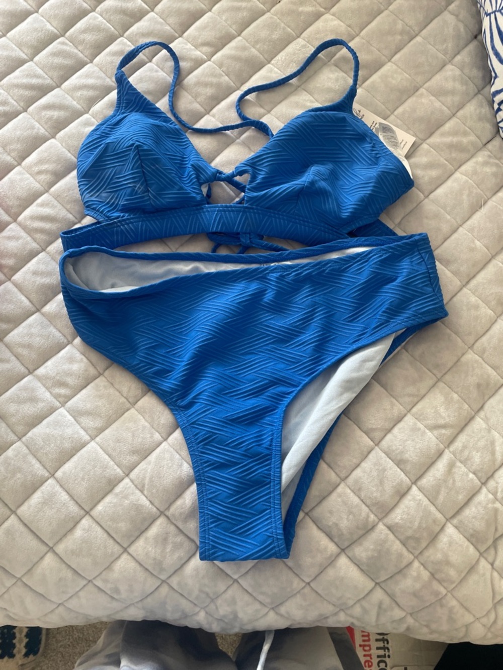 Cupshe Royal Blue Textured Women's Bikini Set